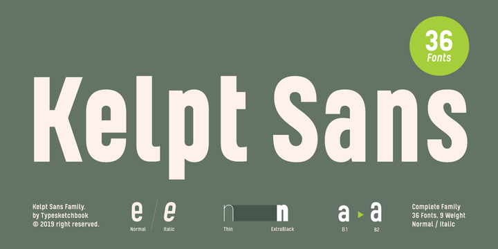 Example font Kelpt Sans B1 #1